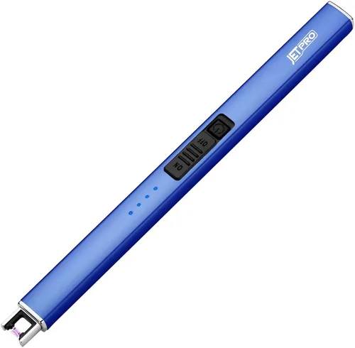 Vista 9 de Encendedor eléctrico de arco resistente al viento, sin llama, recargable por USB, con bloqueo de seguridad para velas, barbacoa, camping (negro)