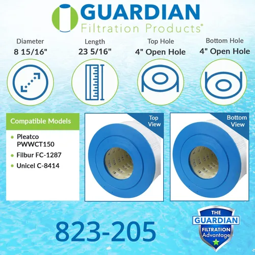 Vista 2 de Guardian Filtration Products 823-205 Guardian Pool Spa Filter reemplaza a Pleatco