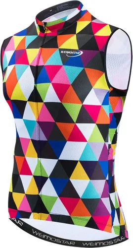 Vista 42 de Weimostar Hombre Ciclismo Jersey Manga Corta Bicicleta Ropa Multicolor Diamante