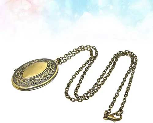 Vista 6 de Collar con colgante ovalado de estilo vintage con forma de medallón abierto
