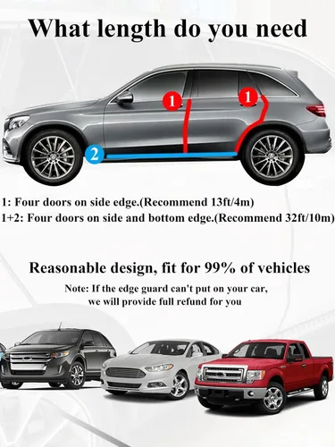 Vista 6 de SYOAUTO Protector de Borde de Puerta de Automóvil Negro de 13 Pies (4M) Protectores de Borde de Goma para Puerta de Auto Forma de U con Lámina