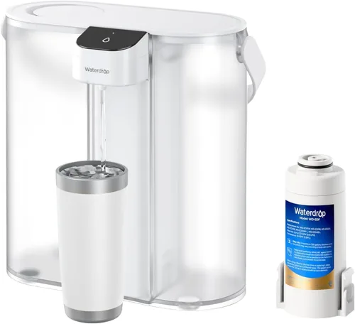Vista 12 de Waterdrop FreshTaste - Jarra instantánea con filtro de agua, dispensador potente recargable, reduce el cloro, el plomo, el cobre, purifica, suaviza
