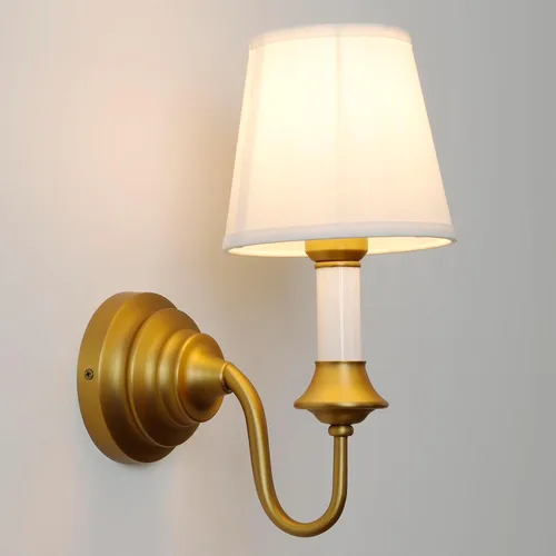 Vista 10 de Lámpara de pared vintage de tela rústica, lámpara de pared de tela de lino rústica, lámpara de pared con acabado de latón antiguo cableado