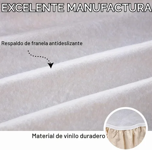 Vista 3 de [Usado] Funda de mantel ajustable de 3 piezas para mesa de pícnic y bancos, para mesa de 6 pies, 30 x 72 pulgadas, vinilo con bordes elásticos Beige