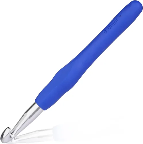 Vista 24 de Gancho de ganchillo de 0,5 mm, mango ergonómico para manos con artritis, agujas de tejer extra largas para principiantes y lana para ganchillo