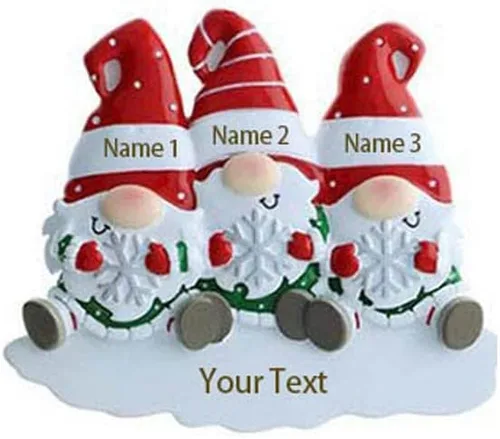 Vista 27 de JewelOra Adornos de Navidad, personalizados de 2 a 6 miembros de la familia, adorno personalizado para árbol de Navidad, decoraciones de vacaciones