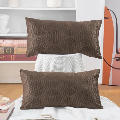 Vista 36 de Home Soft Things Ikat - Fundas de almohada de terciopelo de 2 piezas, 14 x 26 pulgadas, aguacate, funda de almohada decorativa lumbar sólida