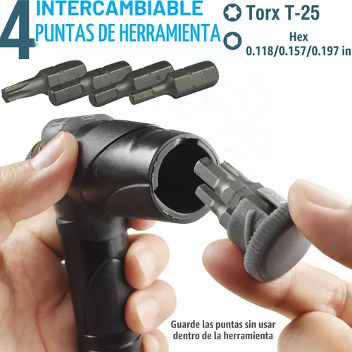 Vista 4 de MARQUE Llave dinamométrica ajustable para bicicleta – 4, 5, 6 Nm dial portátil mini bicicleta multiherramienta herramienta Allen herramienta clave