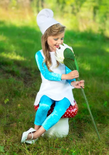 Vista 3 de Disfraz de PitufoMujer para Niña Pequeña de Los Pitufos Multicolor