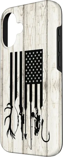 Vista 2 de iPhone 16 Blanco Rústico Pesca Y Caza Pistola Ballesta USA America Case