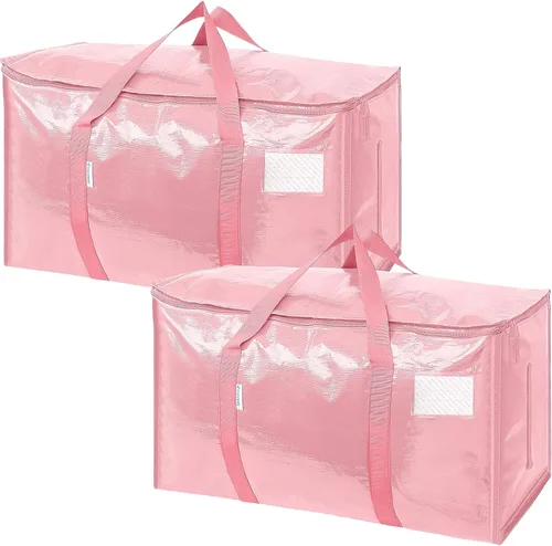 Vista 47 de TICONN Paquete de 2 bolsas de mudanza extra grandes resistentes con cremalleras y asas de transporte, bolsas de almacenamiento duraderas