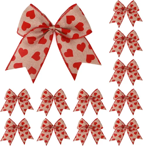 Vista 6 de Meseey 12 lazos de corona de béisbol de 6 pulgadas, lazos de bola rojos y blancos para corona, deportes, fiesta de equipo, manualidades, decoración