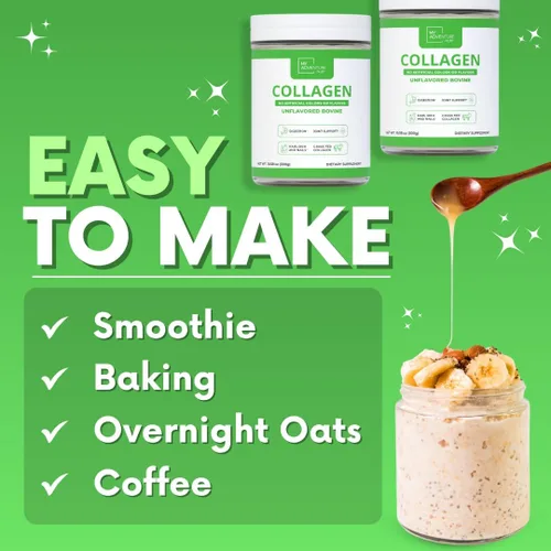 Vista 4 de My Adventure to Fit Colágeno hidrolizado para mujeres, polvo de colágeno alimentado con pasto para el crecimiento muscular y proteína de colágeno