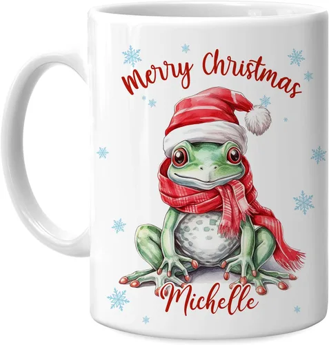 Vista 41 de Hyturtle Regalos personalizados para amantes de los osos – Taza de café de cerámica con nombre personalizado de oso con sombrero de Papá Noel