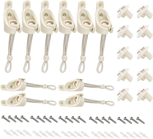 Vista 23 de Paquete de 3 tapas universales con anillo de tracción, piezas de repuesto para persianas enrollables para exteriores e interiores (beige)