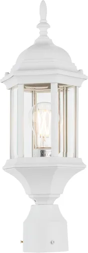 Vista 9 de LIT-PaTH Farol de poste de iluminación para exteriores, base mediana E26 máx. 60 W, carcasa de aluminio más vidrio, paquete de 2, acabado negro