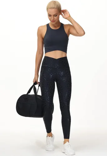 Vista 5 de THE GYM PEOPLE Leggings de entrenamiento con cintura cruzada en V para mujer control de abdomen pantalones de yoga para correr con bolsillos