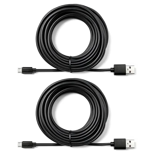 Vista 9 de Cable de extensión micro USB de 12 pies para Wyze Cam v3, Blink mini Blanco