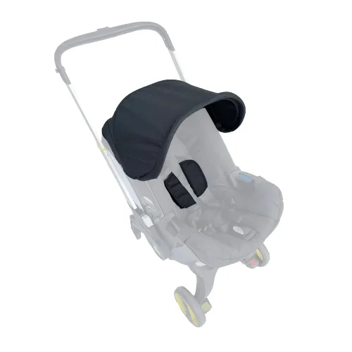 Vista 2 de Accesorios de Repuesto para Cochecito Capota, Escudo de Protección, Parasol Textil Compatible con Asiento de Automóvil y Cochecito Doona (Negro)