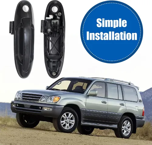 Vista 5 de Repuesto para manija exterior de Toyota para puerta delantera izquierda lado del conductor con ojo de cerradura para Sequoia 2001-2007, Tundra Crew