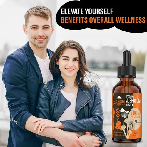 Vista 7 de Gotas de Complejo de Hongos Liposomal 2000 MG - 20 Extractos de Hongos Orgánicos - Fórmula Líquida Avanzada para la Inmunidad, Cognitiva y Memoria