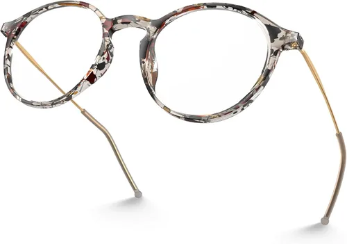 Vista 8 de VISOONE Round Lightweight Blue Light Blocking Glasses Women Men Fashion Cute Thin Eyewear Niko