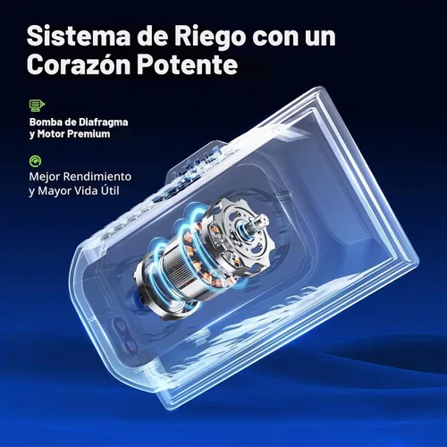 Vista 2 de RAINPOINT Kit de riego automático solar compacto programable para plantas, funciona con interior y exterior, bomba de riego por goteo de riego Gris