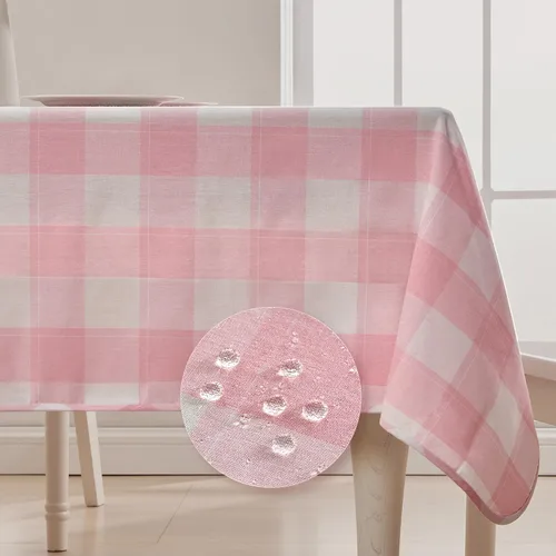 Vista 23 de BALCONY & FALCON Mantel Rectangular de Lino Sintético Impermeable Lavable Limpiable Cubierta de Mesa para Decoración de Mesa de Cocina Comedor