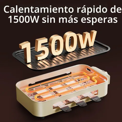 Vista 3 de AORAN - Parrillas eléctricas para interiores sin humo, parrilla de interior versátil sin humo para cocinar en casa, con parrillas