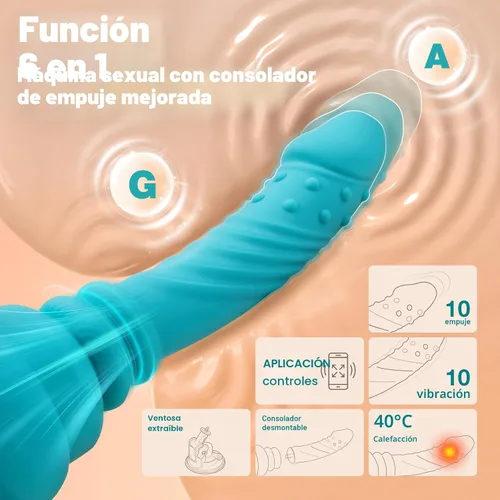 Vista 2 de MOMONII Control de aplicación de la máquina de los juguetes sexuales del Turquesa