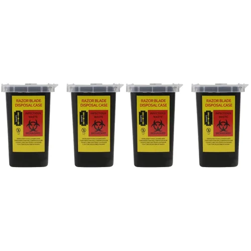 Vista 11 de KALLORY 2 cajas de afeitadora de peluquero organizador seguro de eliminación de cuchillas y navajas, suministros portátiles para recolección