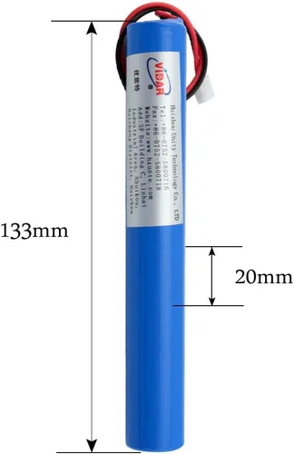 Vista 2 de VIDAR Batería recargable de iones de litio 7.4V 3100mAh Batería de iones de litio de alta capacidad con JST PH2.54/2P Plug-in (personalizable)