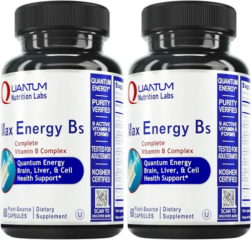 Vista 7 de Quantum Nutrition Labs Max Energy Bs - Complejo de vitamina B, vitaminas del complejo B metilado con vitamina B1, B6, B12, tiamina, folato