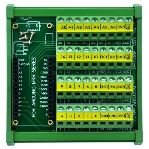 Vista 3 de Placa del módulo de ruptura del bloque de terminales del tornillo del montaje en carril DIN para Arduino MKR.