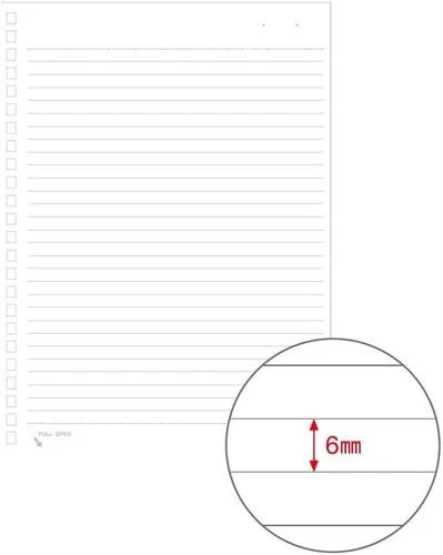 Vista 5 de Lihit Lab. Cuaderno recargable (diario), repuesto de papel rayado, 30 hojas, 8.2 x 5.8 pulgadas (N1650)