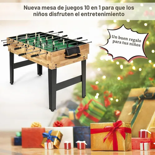 Vista 4 de Giantex 10-in-1 Multi Game Table, Combo Game Table Set w/Hockey, Foosball Pool Ping-Pong Chess Cards Checkers Bowling, Shuffleboard, Backgammon