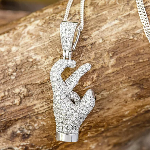 Vista 11 de Facet Jewel Colgante hecho a mano con circonita cúbica de 1 quilate para hombre en plata de ley 925 (VVS, 1.12 CTW), Metal Gema, Circonita Cúbica
