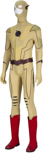 Vista 4 de Disfraz de hombre intermitente para cosplay de Barry Allen, disfraz de carnaval de Halloween