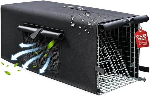 Vista 10 de HiCaptain - Jaula de trampa para animales vivos con cubierta de 32 pulgadas Jaula de trampa con cubierta de ventana