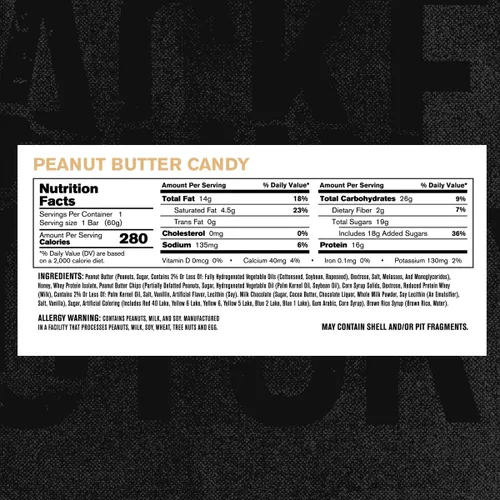 Vista 4 de Jacked Factory Authentic Bar - Barras de proteína de caramelo de mantequilla de maní, sabrosas barras energéticas de reemplazo de comidas