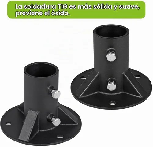 Vista 4 de Insaga Poste de valla de enlace de cadena de 2 pulgadas, brida de piso, piezas de valla de eslabones de cadena resistentes, soportes de poste