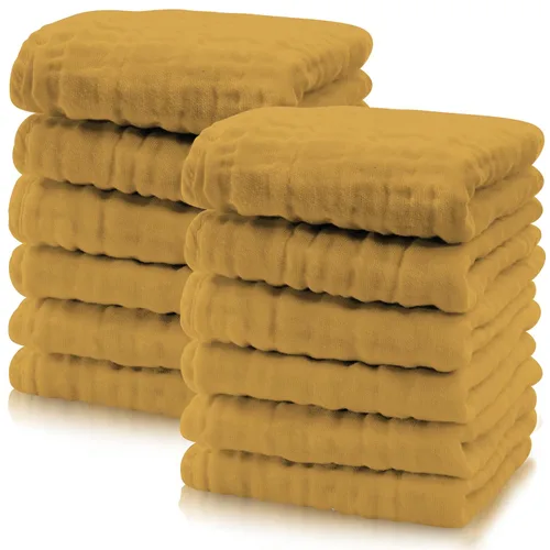 Vista 29 de Cute Castle Paquete de 24 paños de muselina para bebé, 100% algodón, ultra absorbentes, grandes, 20 x 10 pulgadas, trapos de leche súper Aguamarina