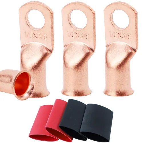 Vista 95 de TKDMR - Kit de 264 piezas de extremos de cable de batería, 132 piezas de terminales de anillo de lengüetas de cable de cobre resistentes AWG 8 6 4 2