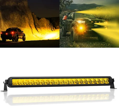 Vista 10 de Barra de luz LED de 12 pulgadas EK ENNOKING de doble fila, foco marino blanco, alta luminosidad, 100 W, luz LED de haz puntual y de inundación, luz