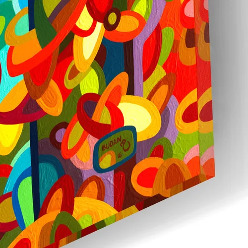 Vista 3 de Epic Art 'Beaming' de Mandy Budan, arte de pared de vidrio acrílico, 12"x16