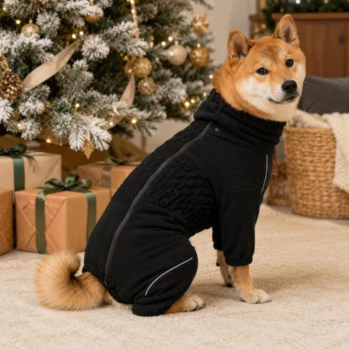 Vista 9 de Lovelonglong Abrigo cálido para perro, chaqueta resistente al viento para perros pequeños, medianos y grandes, abrigo de invierno de forro polar