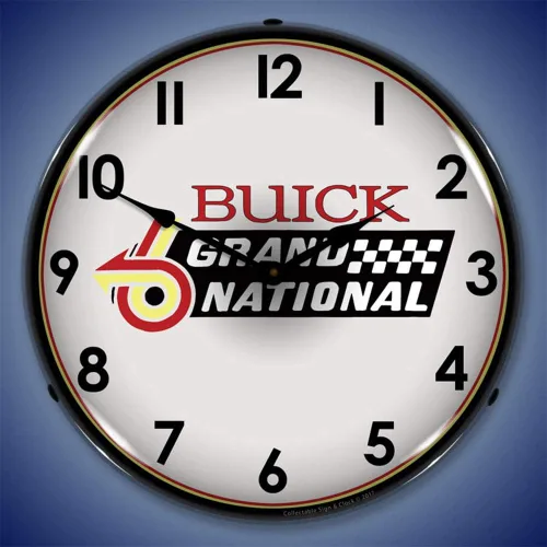 Vista 2 de Buick Grand National Logo Reloj de pared LED, Retro/Vintage, iluminado, 14 pulgadas