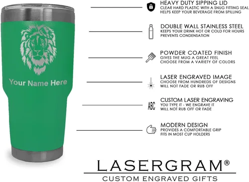 Vista 12 de LaserGram Vaso aislado al vacío de 20 onzas, notas musicales, grabado personalizado incluido (negro)