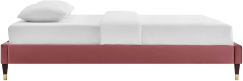 Vista 5 de Modway MOD-6268-DUS Harlow - Marco de cama con plataforma de terciopelo de rendimiento individual, color rosa polvoriento