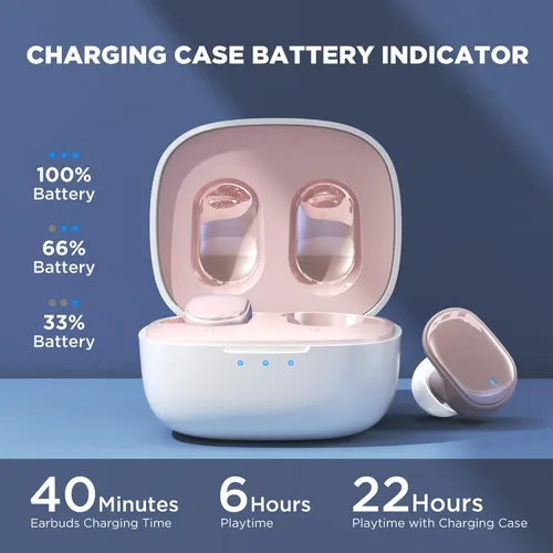 Vista 5 de HTC True Wireless Earbuds 2023 7 Bluetooth 5.3, auriculares intrauditivos con cancelación de ruido para juegos, ejercicio, latencia ultra baja de 45